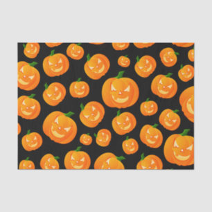 Halloween Orange & Black Cartoon Pumpkin - Tissue Paper