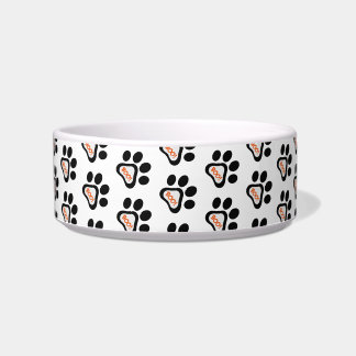Halloween Orange Black Dog Paw Print | Boo Pet Bowl