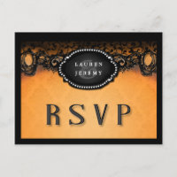 Halloween Orange & Black Elegant Matching RSVP