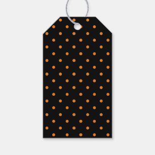 Halloween orange black polka dots favours gift tags