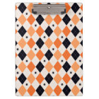 Halloween Orange & Black Spider Argyle Pattern