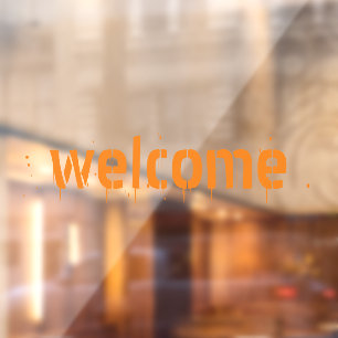 Halloween orange bloody welcome custom text
