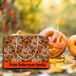 Halloween orange brown stylish large gift bag