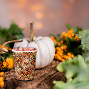 Halloween orange brown stylish paper cups