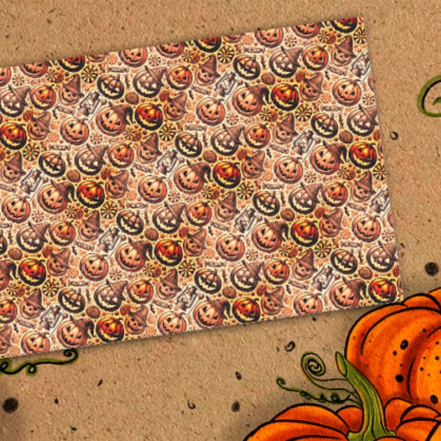 Halloween orange brown stylish tissue paper (Creator Uploaded)