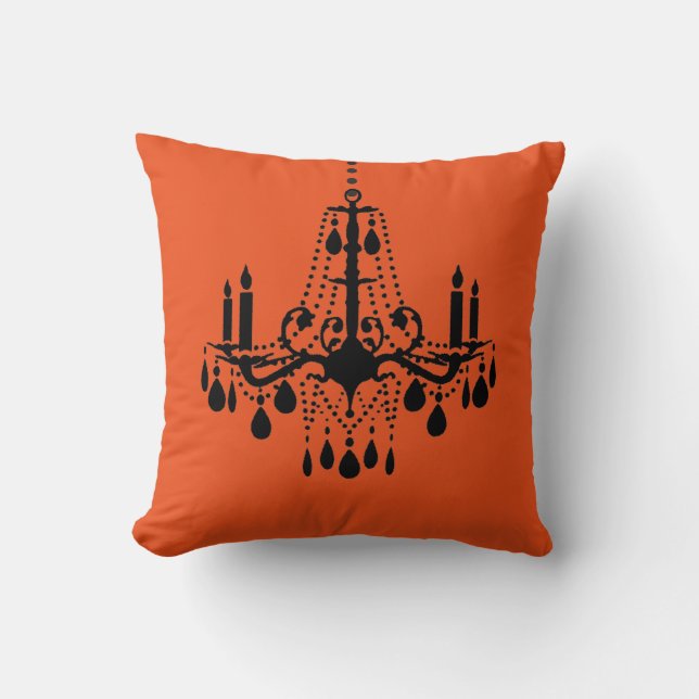 Halloween Orange Chandelier Pillow (Front)