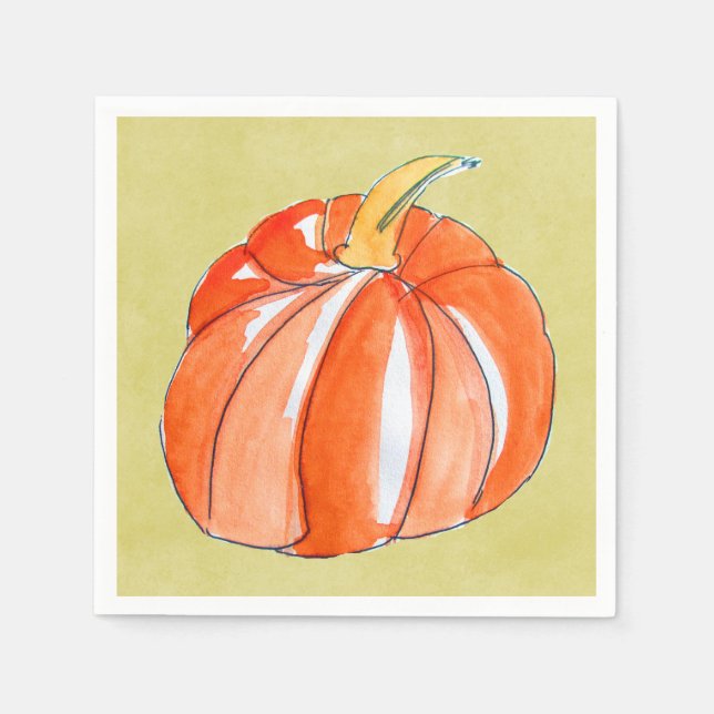 Halloween orange cute pumpkin party napkin (Front)