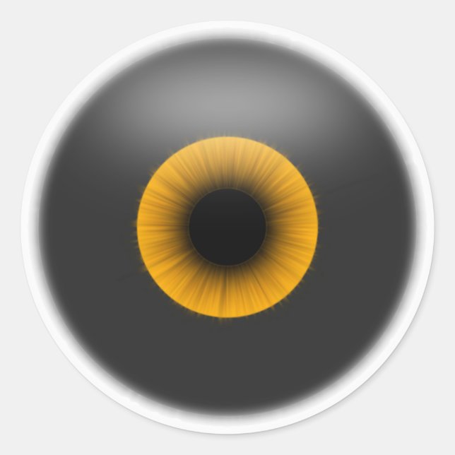 Halloween Orange Eye Eyeball Sticker Tag (Front)