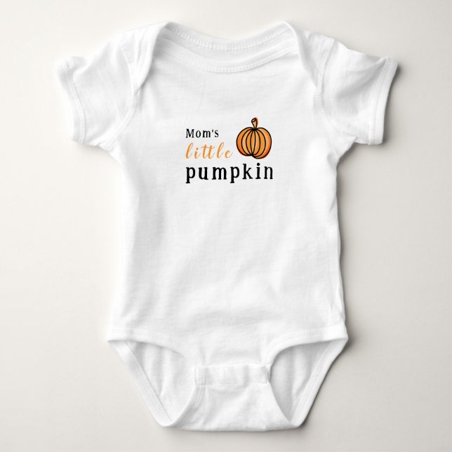 Halloween Orange Little Pumpkin Baby Bodysuit (Front)