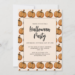 Halloween orange pumpkin invitation