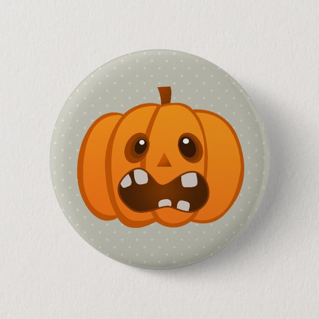 Halloween Orange Pumpkin Jack-o'-lantern 6 Cm Round Badge (Front)