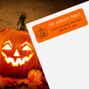 Halloween Orange Pumpkin Party Mail Return Address