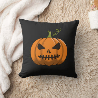 Halloween Orange Pumpkin Throw Pillow
