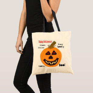 Halloween Orange Pumpkin Tote Bag