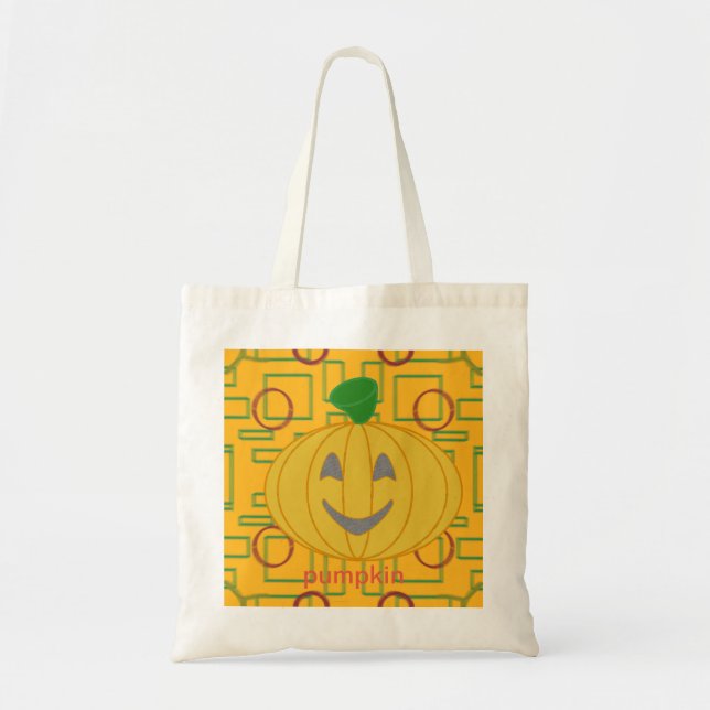 Halloween Orange Pumpkin Tote Bag (Front)