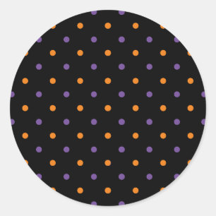 Halloween orange purple black polka dots favours classic round sticker