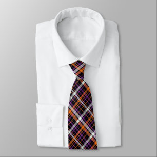 Halloween: Orange, Purple, Black & White Plaid Tie