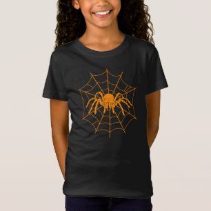 Halloween Orange Scary Spider and Web Costume T-Shirt