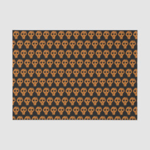 Halloween Orange Skull Pattern Black Tissue Paper