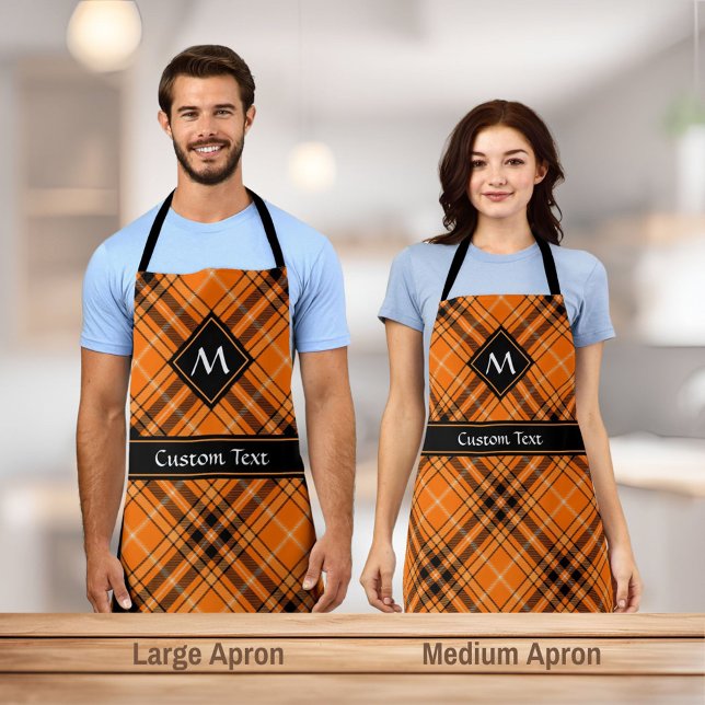 Halloween Orange Tartan Apron (Creator Uploaded)