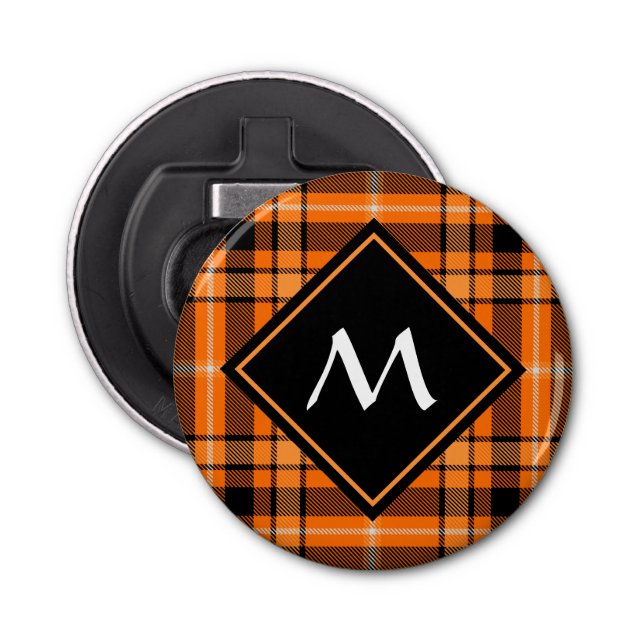Halloween Orange Tartan Bottle Opener (Front)