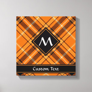 Halloween Orange Tartan Canvas Print