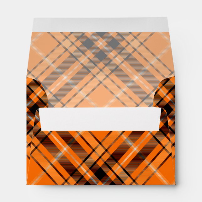 Halloween Orange Tartan Envelope (Back (Bottom))