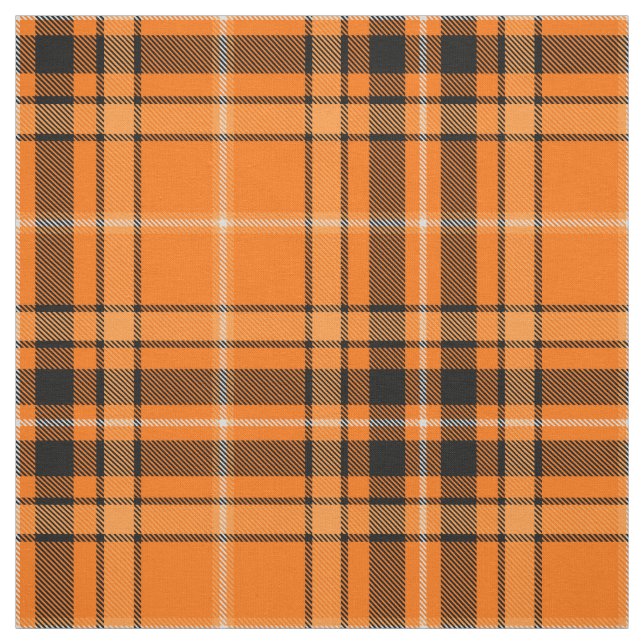 Halloween Orange Tartan Fabric (Swatch)