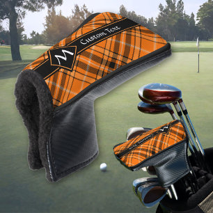 Halloween Orange Tartan Golf Head Cover