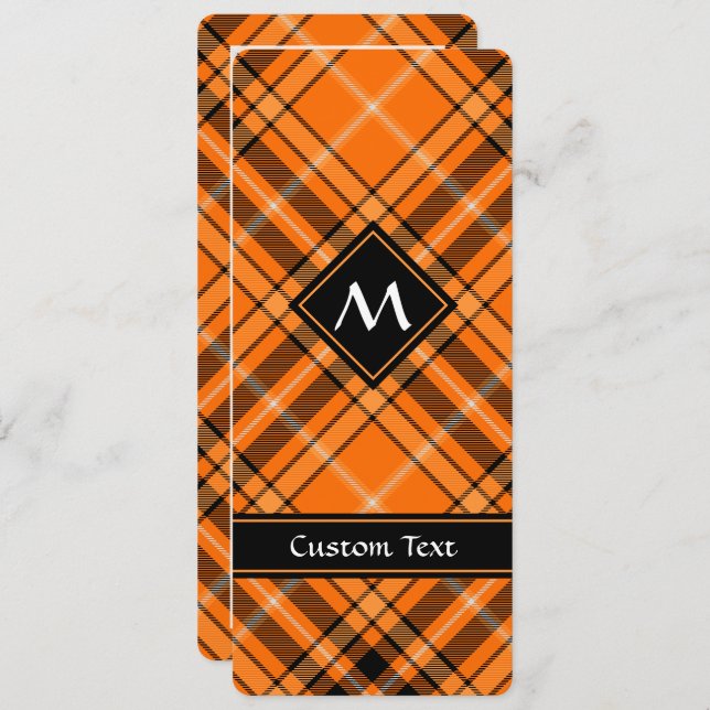Halloween Orange Tartan Invitation (Front/Back)