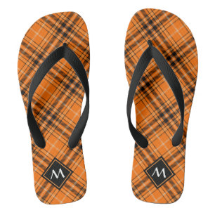 Halloween Orange Tartan Jandals