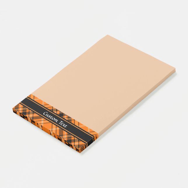 Halloween Orange Tartan Post-it Notes (Angled)