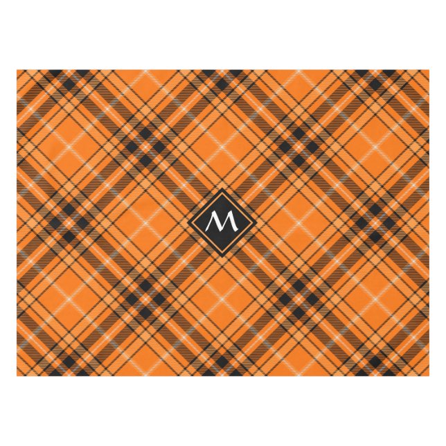 Halloween Orange Tartan Tablecloth (Front (Horizontal))