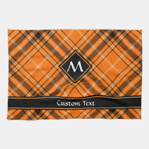 Halloween Orange Tartan Tea Towel