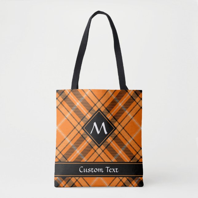 Halloween Orange Tartan Tote Bag (Front)