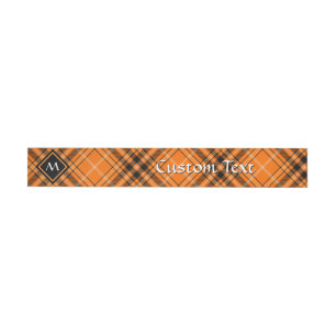 Halloween Orange Tartan Wraparound Address Label