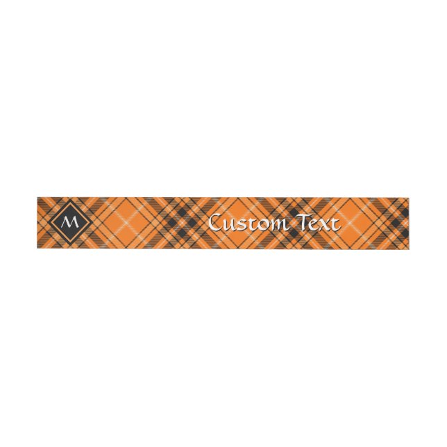 Halloween Orange Tartan Wraparound Address Label (Individual)