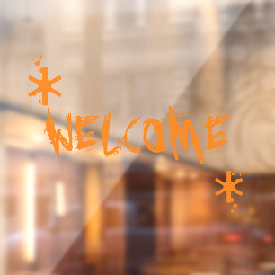 Halloween orange welcome custom text scary  