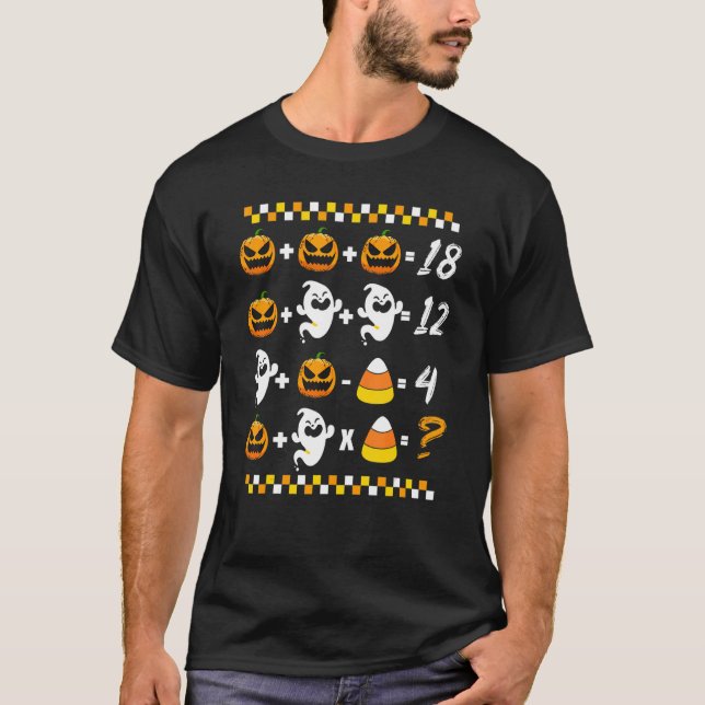 Halloween Order of Operations Quiz Math Teacher pu T-Shirt (Front)