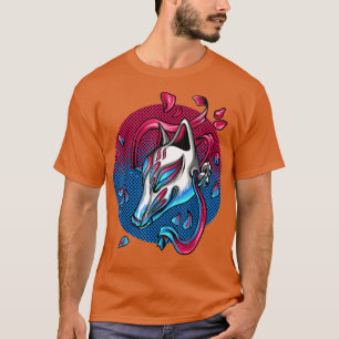 Halloween Otaku's Kitsune Anime Fo With Sakura Flo T-Shirt