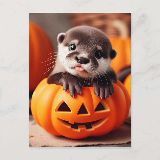Halloween Otter Postcard (Front)