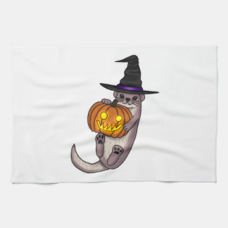 Halloween Otter Tea Towel