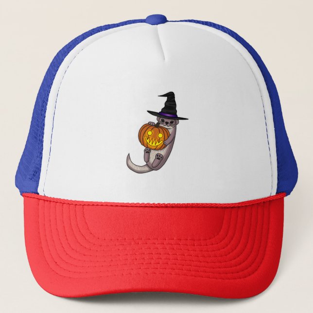 Halloween Otter Trucker Hat (Front)