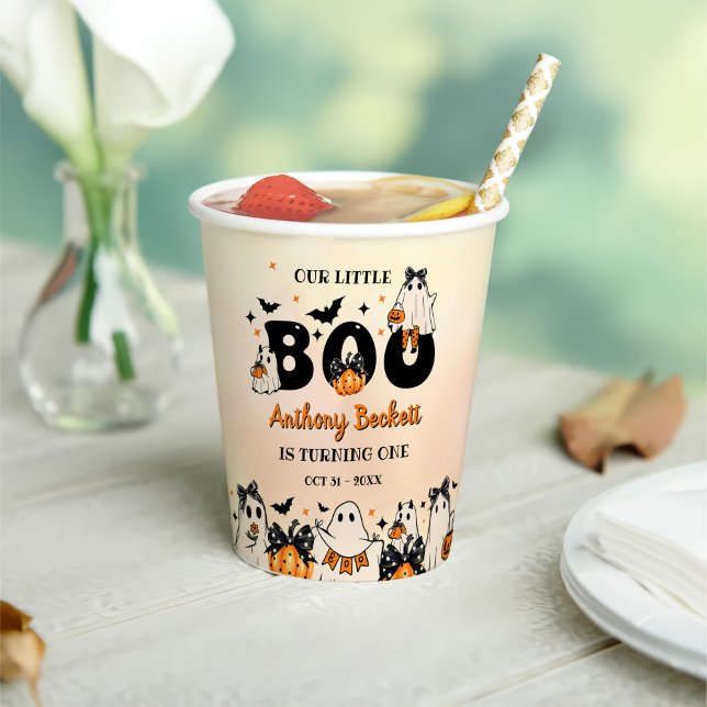 Halloween Our Little Boo 1st Birthday Party Paper Cups (Creator Uploaded)