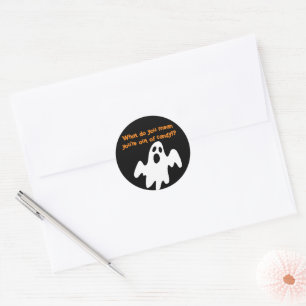 Halloween Out of Candy Funny Ghost Classic Round Sticker