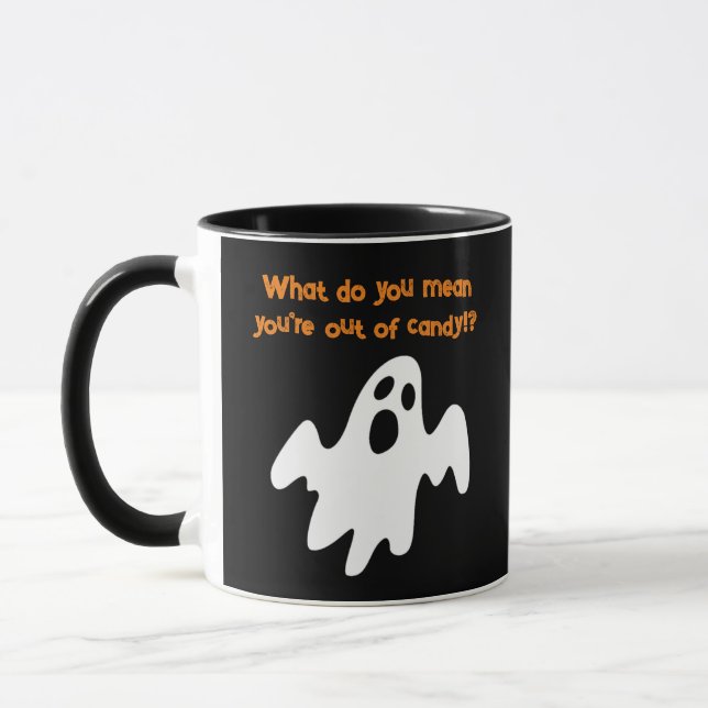 Halloween Out of Candy Funny Ghost Mug (Left)