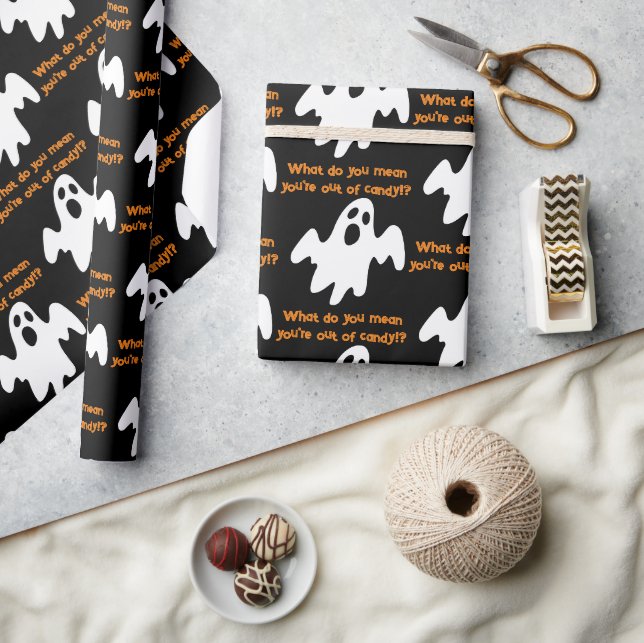 Halloween Out of Candy Funny Ghost Wrapping Paper (Crafts)