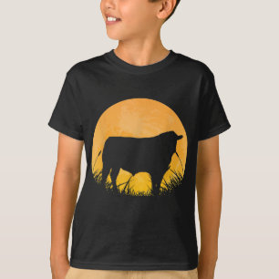 Halloween Outfit Cow Bull Farm Moon Costume Gift T-Shirt