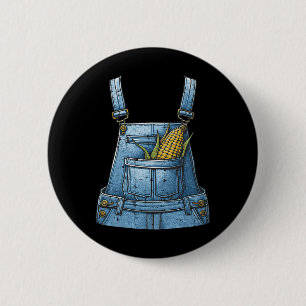 Halloween Overalls Corn Farm Costume Farmer Men Wo 6 Cm Round Badge