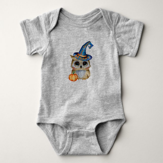 Halloween Owl Baby Bodysuit (Front)